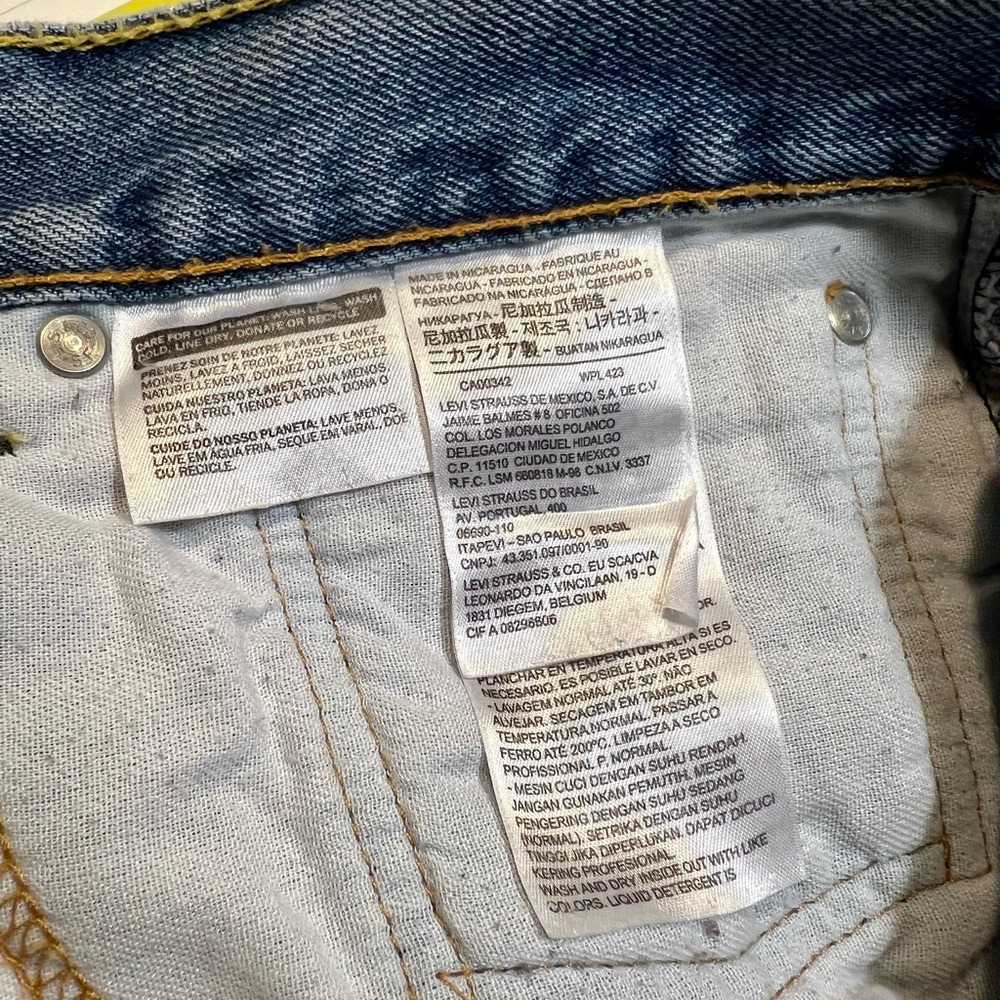 #2- Levi's 505 Relaxed Blue Jeans Denim Men, W/34, L/29, straight leg, pre owned - Picture 11 of 13